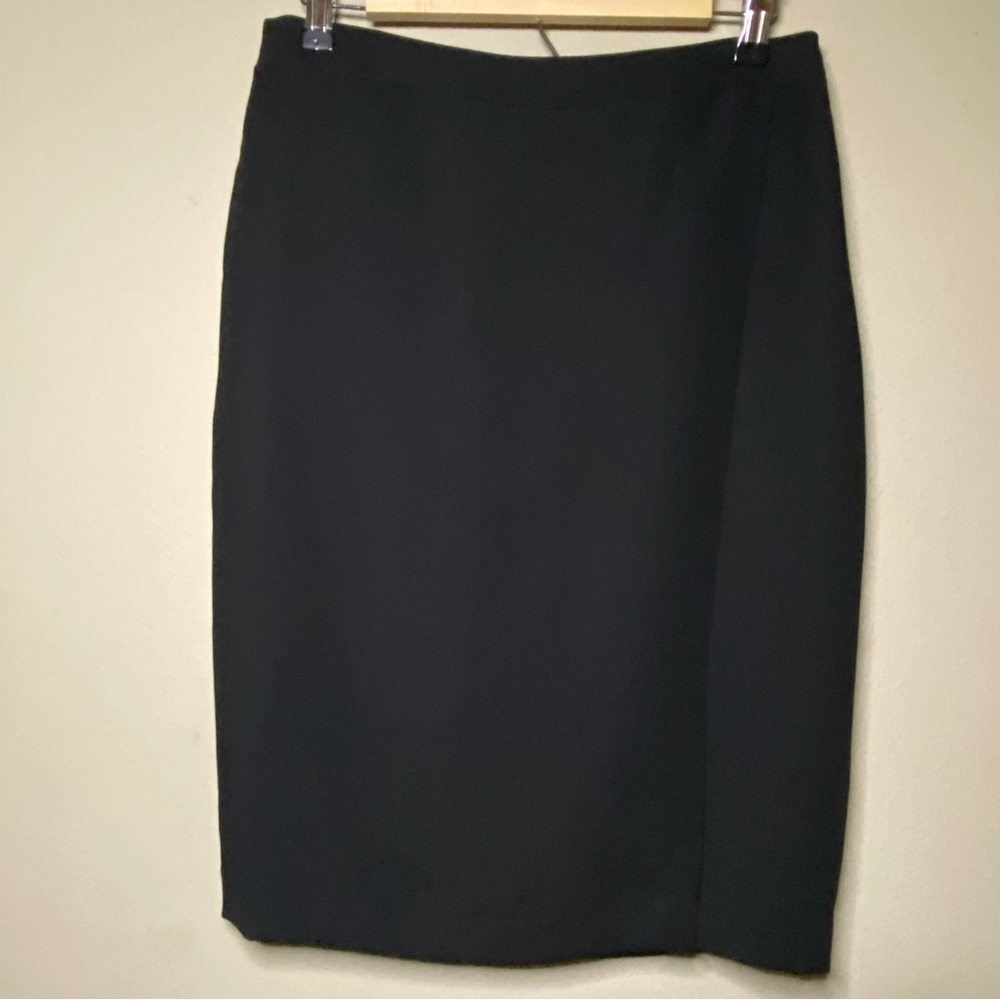 Talbots Career Pencil Skirt Women Size 8 Black Office Lined Front Slit New
